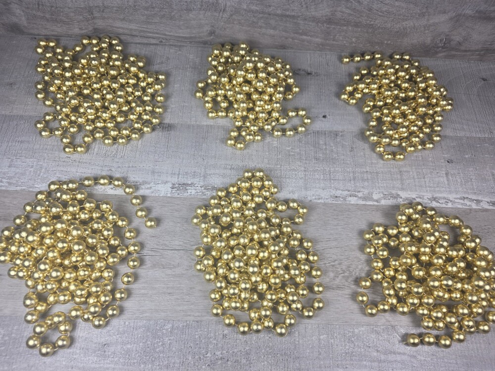 54' Christmas Tree Beads Garland Artificial Gold Beaded Garland b245